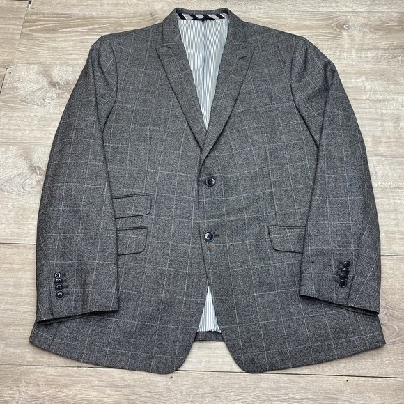 Banana Republic Blazer Men's 40R Peak Lapel Windowpane Italian Fabric Sport Coat